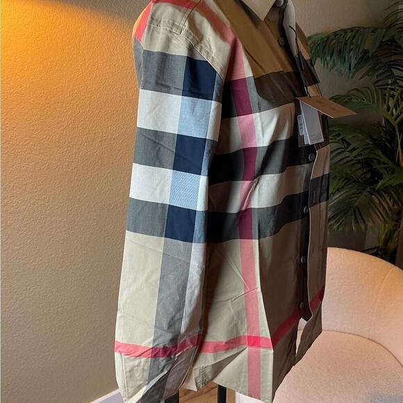 Burberry brand new men's check print shirt S - Picture 5 of 9